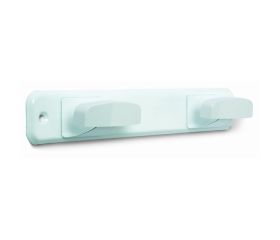 B7045-D Perchero Acero inox. Lacado Blanco. 240 x 40 mm. 2 brazos