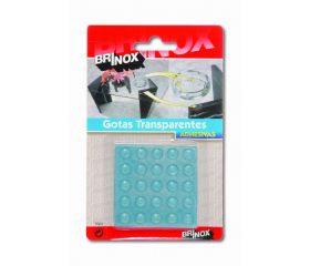 Mod. B7062-H Gotas protectoras adhesivas. Transparente. Ø 9 mm. Alto 2 mm [Blister 25 pastillas]