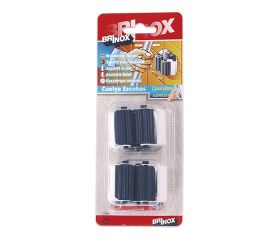 Mod. B7064-D Cuelga escobas con rodillos Individual. Lacado Blanco. 35 x 55 mm [Blister 2 unidades]