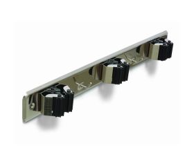 B7066-E Cuelga escobas con rodillos. Acero Inoxidable. 420 x 50 mm. Triple