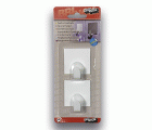 Mod. B7207-D Percha Cuadrada Grande. Inox. Adhesiva. Lacado blanco [Blister 2 unidades]
