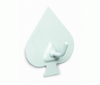 B7211-D Perchas diseño Poker. Lacado Blanco. 52 x 44 mm