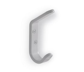 B7220-D Percha Aluminio. Doble gancho. Lacado blanco