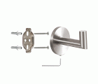 Mod. B7223-E Percha baño. Ángulo. Acero satinado [Caja-display 1 unidad]
