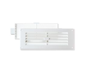 B7262-B Rejilla Horizontal con mosquitera. Blanco. 10,5 x 27 cm
