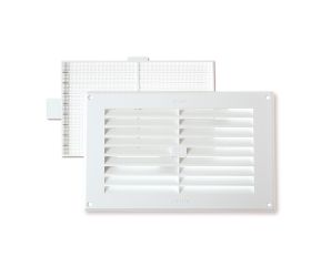 B7265-B Rejilla Horizontal con mosquitera. Blanco. 17 x 27 cm