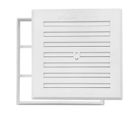 B7266-B Rejilla con persiana y marco. Plástico. Blanco. 17x17 cm