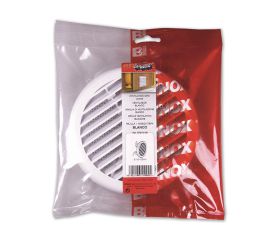 Mod. B7270-B Rejilla Universal circular +mosquitera.Ø100-130mm. Blanco. ø 100-130 mm [Display 1 unidad]