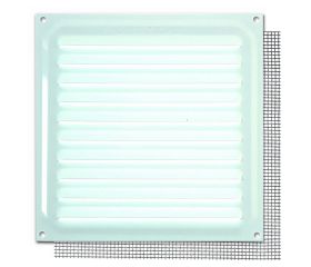 B7301-D Rejilla con Mosquitera. Lacado Blanco. 15 x 15 cm