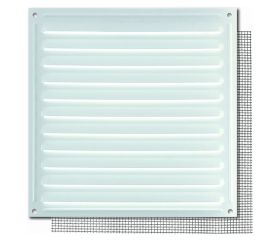 B7302-D Rejilla con Mosquitera. Lacado Blanco. 17 x 17 cm