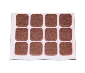 B7612-M Deslizadores de Fieltro Sintético. Marrón. 20x23 mm
