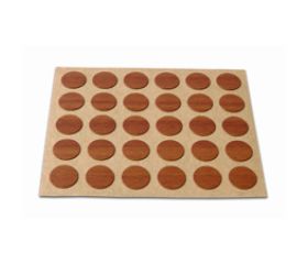 B7790-O Embellecedor Cubre-tornillos adhesivo. Madera Nogal. Ø 13 mm