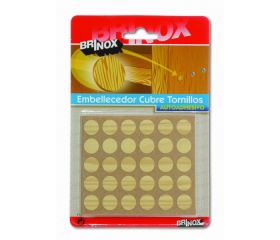 Mod. B7790-X Embellecedor Cubre-tornillos adhesivo. Madera Pino. Ø 13 mm [Blister 30 discos]