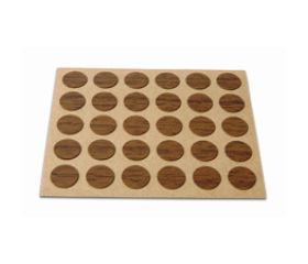 B7790-Z Embellecedor Cubre-tornillos adhesivo. Madera Sapeli. Ø 13 mm