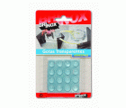 Mod. B7803-H Gotas protectoras adhesivas. Transparente. Ø 12 mm. Alto 6 mm [Blister 16 pastillas]