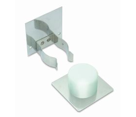 B7822-B Retenedor inox y Tope para Puerta. Blanco. 45 x 45 x 48 mm