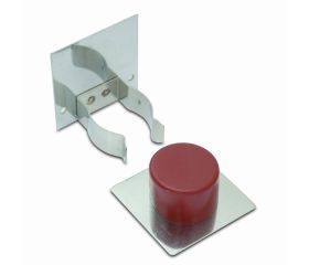 B7822-M Retenedor inox y Tope para Puerta. Marrón. 45 x 45 x 48 mm