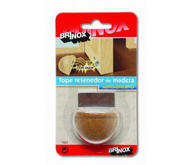 Mod. B7828-Y Tope Retenedor de Madera con Imán. Roble. 48 x 36 x 25 mm [Blister 1 unidad]