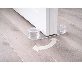 Mod. B7835-H Tope Retenedor Giratorio Plástico. Adhesivo. Transparente. 32 x 102 x 22 mm [Blister 1 unidad]