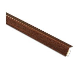 B8082 Ángulo metálico adhesivo. Madera Oscura. 250 cm. 20 x 20 mm