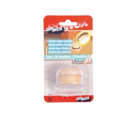 Mod. B9013-H Tope Madera Cilíndrico adhesivo. Haya. Ø 35 x 29 mm [Blister 1 unidad]
