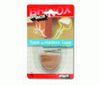 Mod. B9014-Y Tope Madera Luxe con Tornillo invisible. Roble. 48 x 37 x 25 mm [Blister 1 unidad]