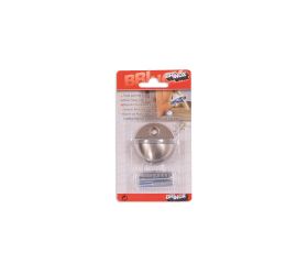 Mod. B9020-F Tope puerta con Pivote y tornillo. Inox satinado. Ø 44 x 25 mm [Blister 1 unidad]