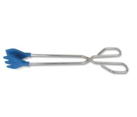 C51064 Tenacilla Palas anchas Silicona. Azul. 30 cm