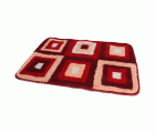 M54004R Alfombra Baño. Cuadrados Rojo. 50 x 70 cm