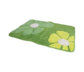 M54005V Alfombra Baño. Flor Verde. 50 x 70 cm