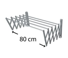 M8C001A Tendedero Extensible Pared. Aluminio. 80 cm