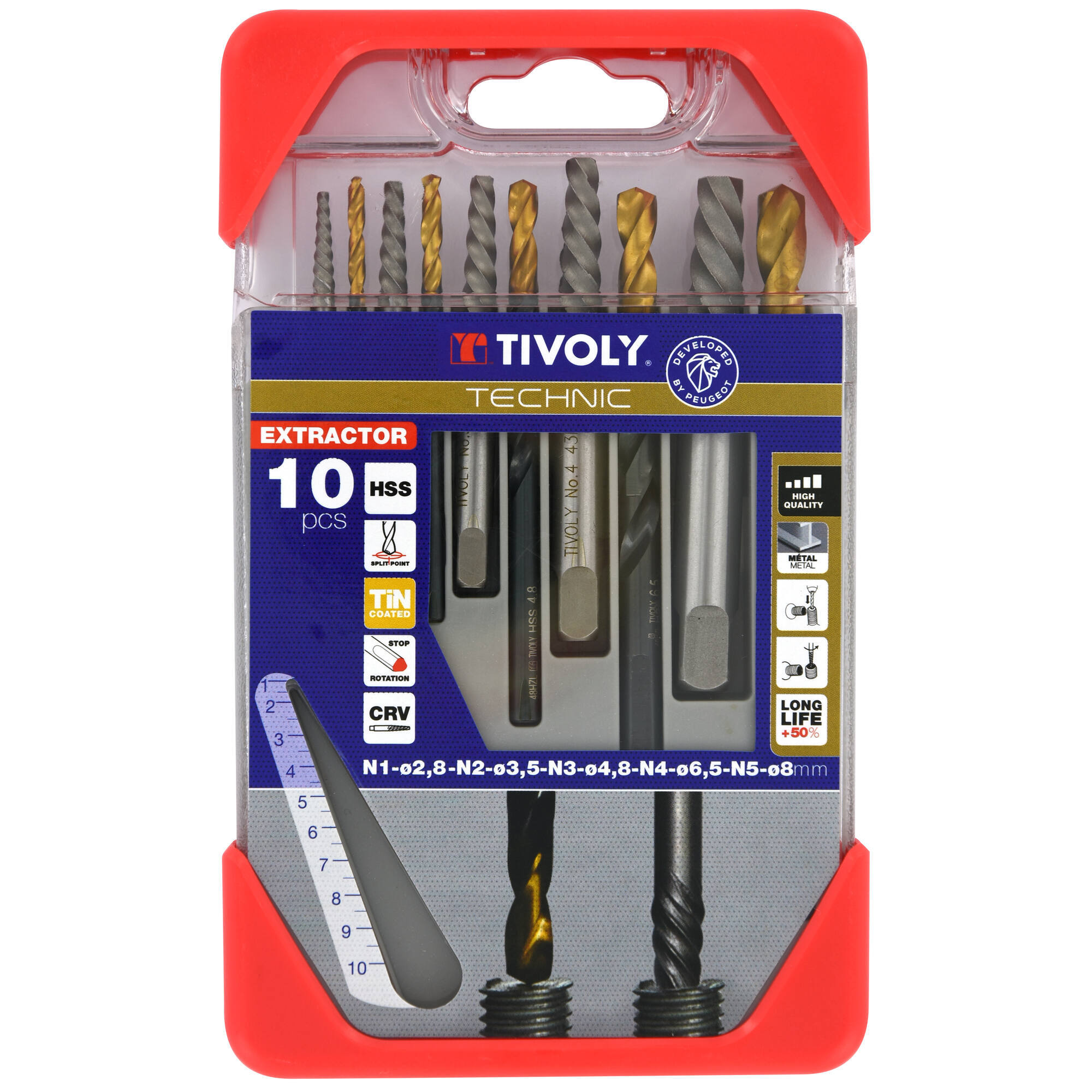 10 piezas - Extractores de tornillos rotos