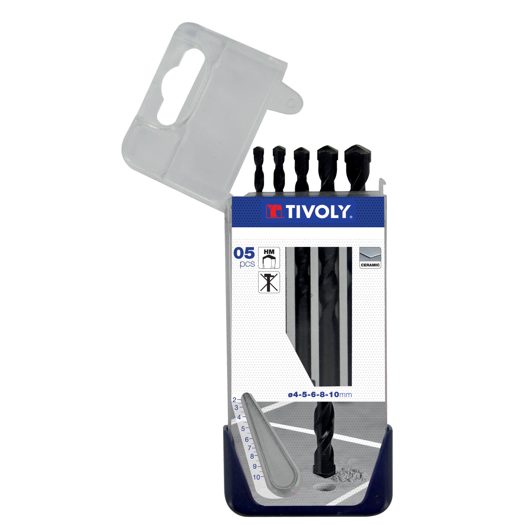 12000370001 - 5 brocas para azulejos Ø 4 a 10 mm