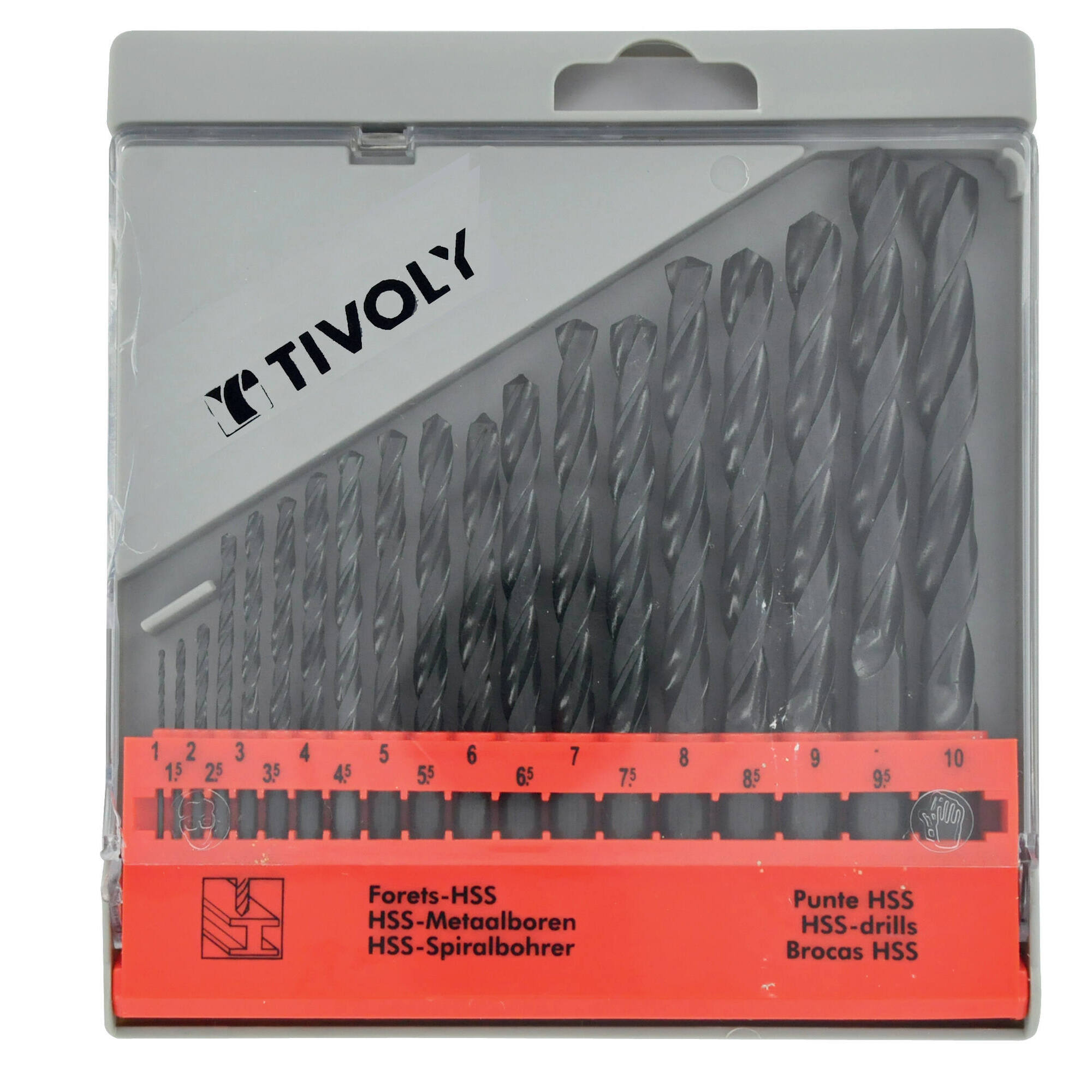 50200170009 - 19 brocas para metal HSS laminadas Ø 1 a 10 mm por 1/2