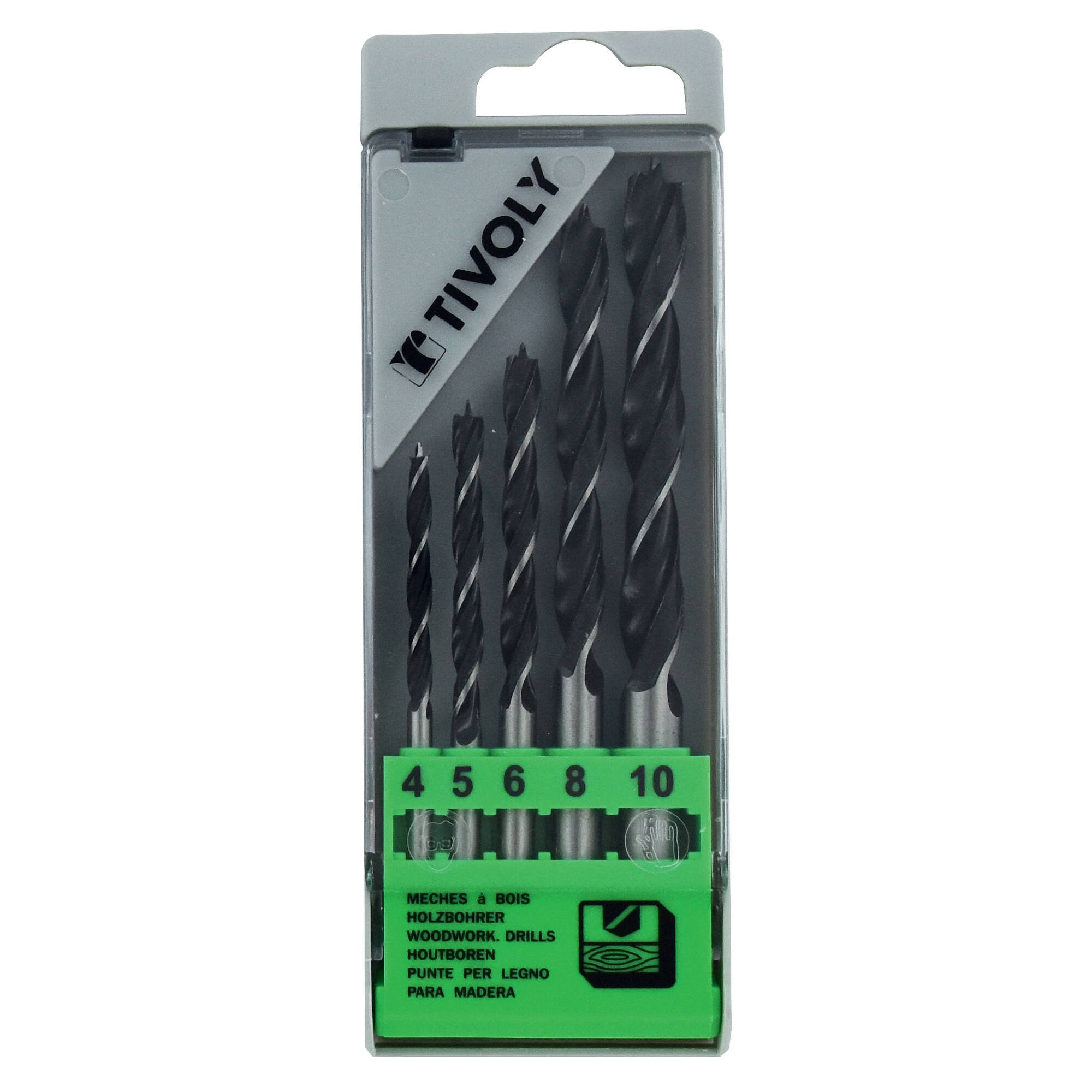 50800370006 - 5 brocas para madera 3 puntas Ø 4 a 10 mm