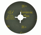 Disco de FIBRA CERÁMICA Especial ACERO INOXIDABLE (Cartoncillo colgante) / Dim Ø125 / Gr : 36