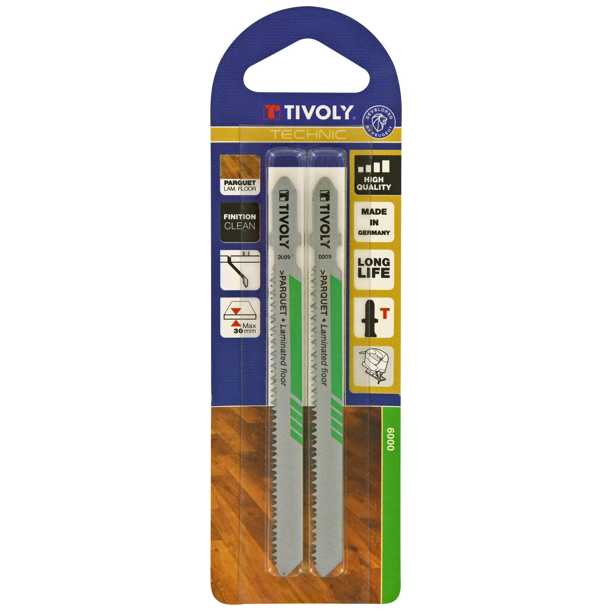 Hoja de sierra de calar -Para parqué -Enganche en T (Blíster) / L: 100 / H: 75 / Corte recto