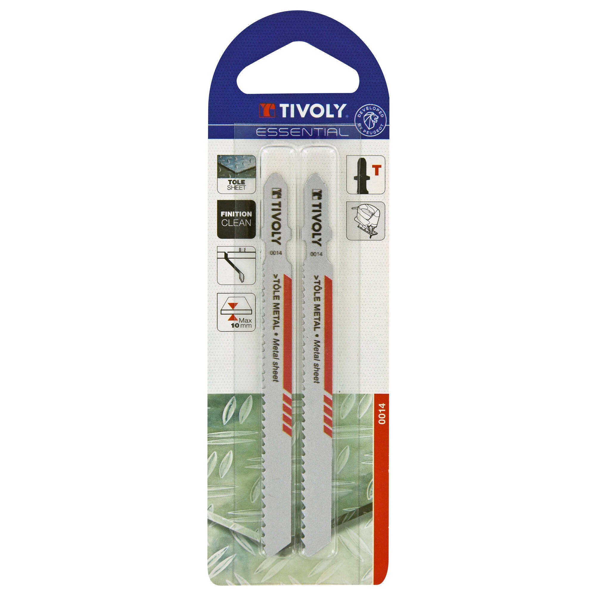 Hoja de sierra de calar -Para chapa metálica -Enganche en T (Blíster) / L: 100 / H: 75 / Corte recto