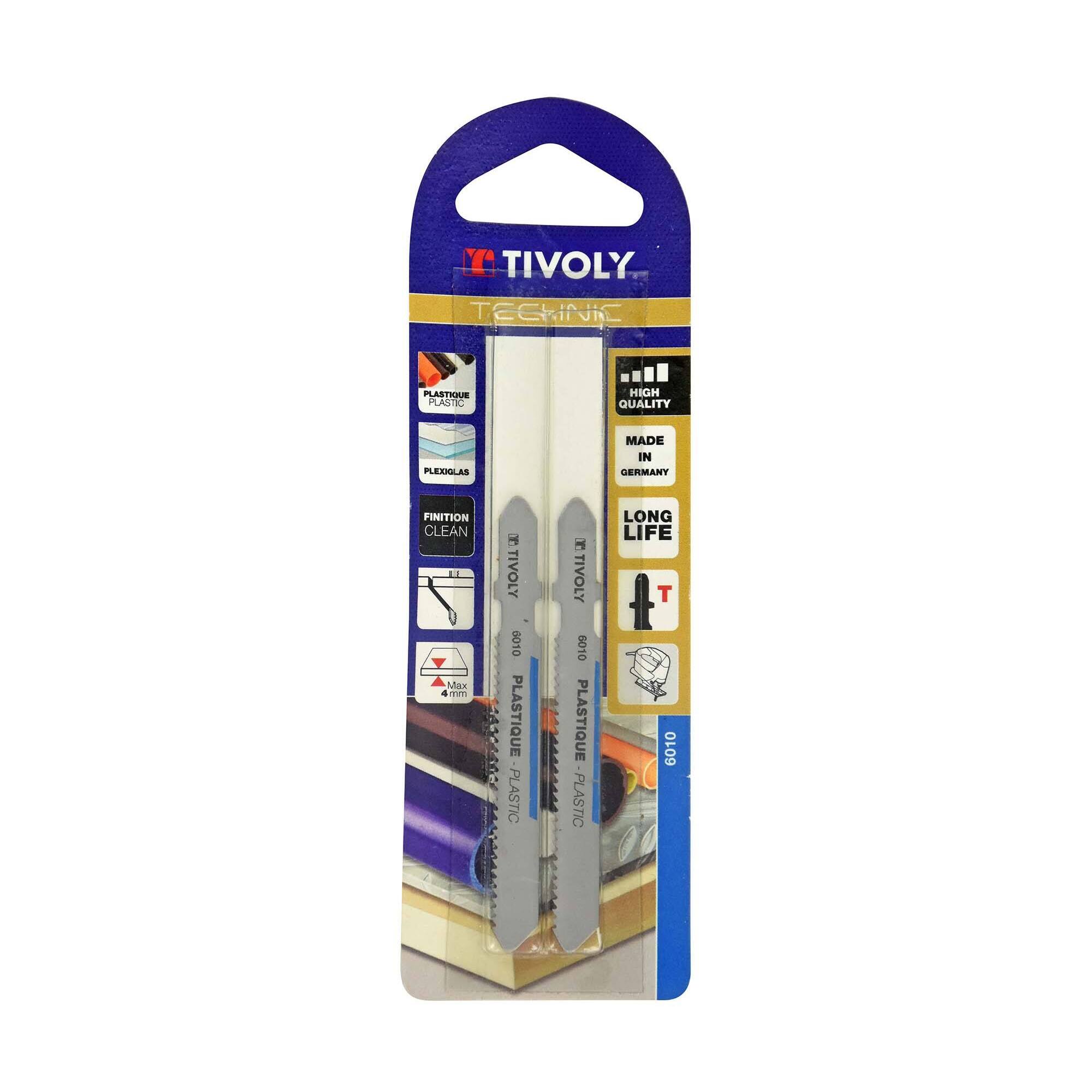 Hoja de sierra de calar -Para plástico, metacrilato y epoxi -Enganche en T (Blíster) / L: 75 / H: 50 / Corte recto