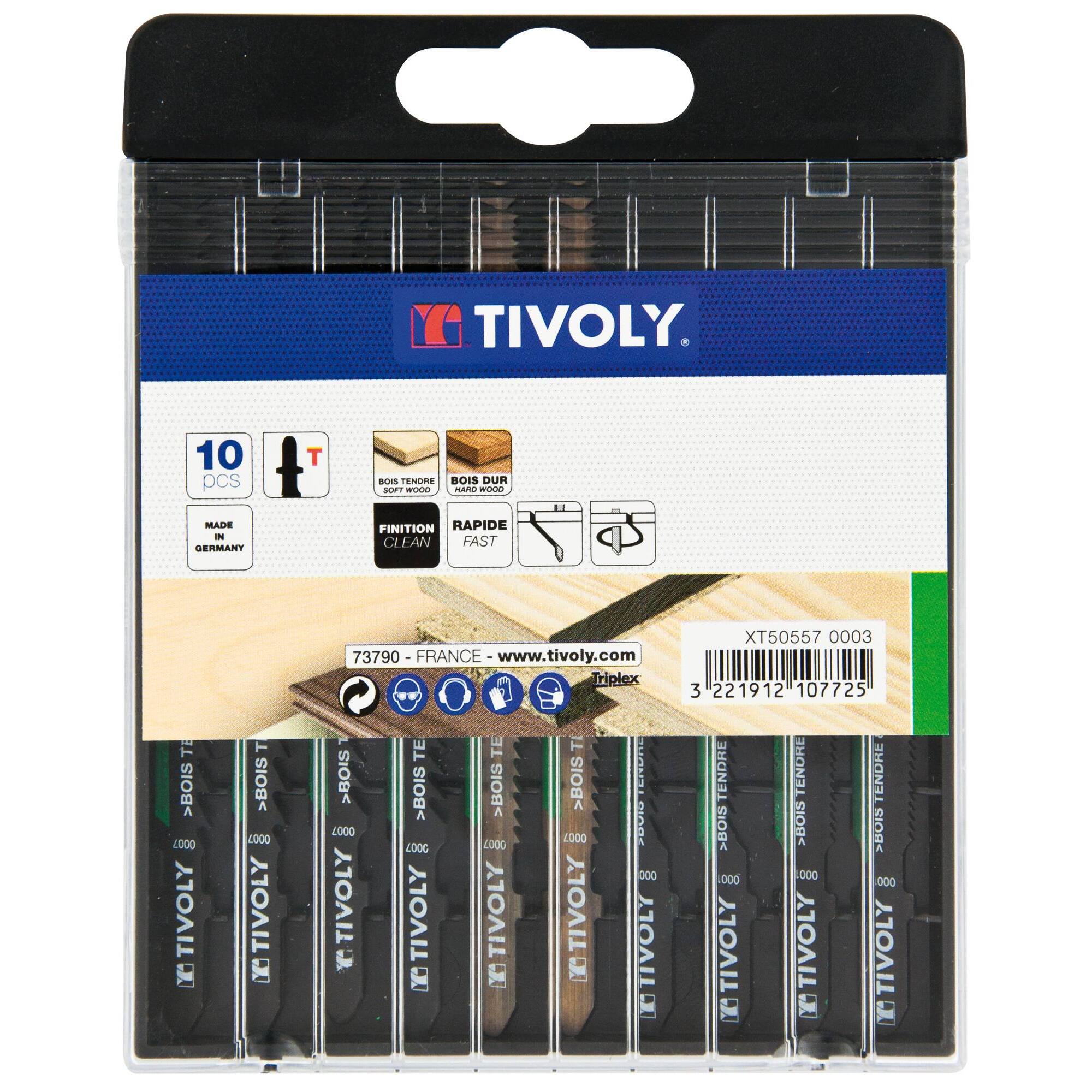 XT505570003 - 10 hojas de sierra de calar para madera blanda y dura -Enganche en T