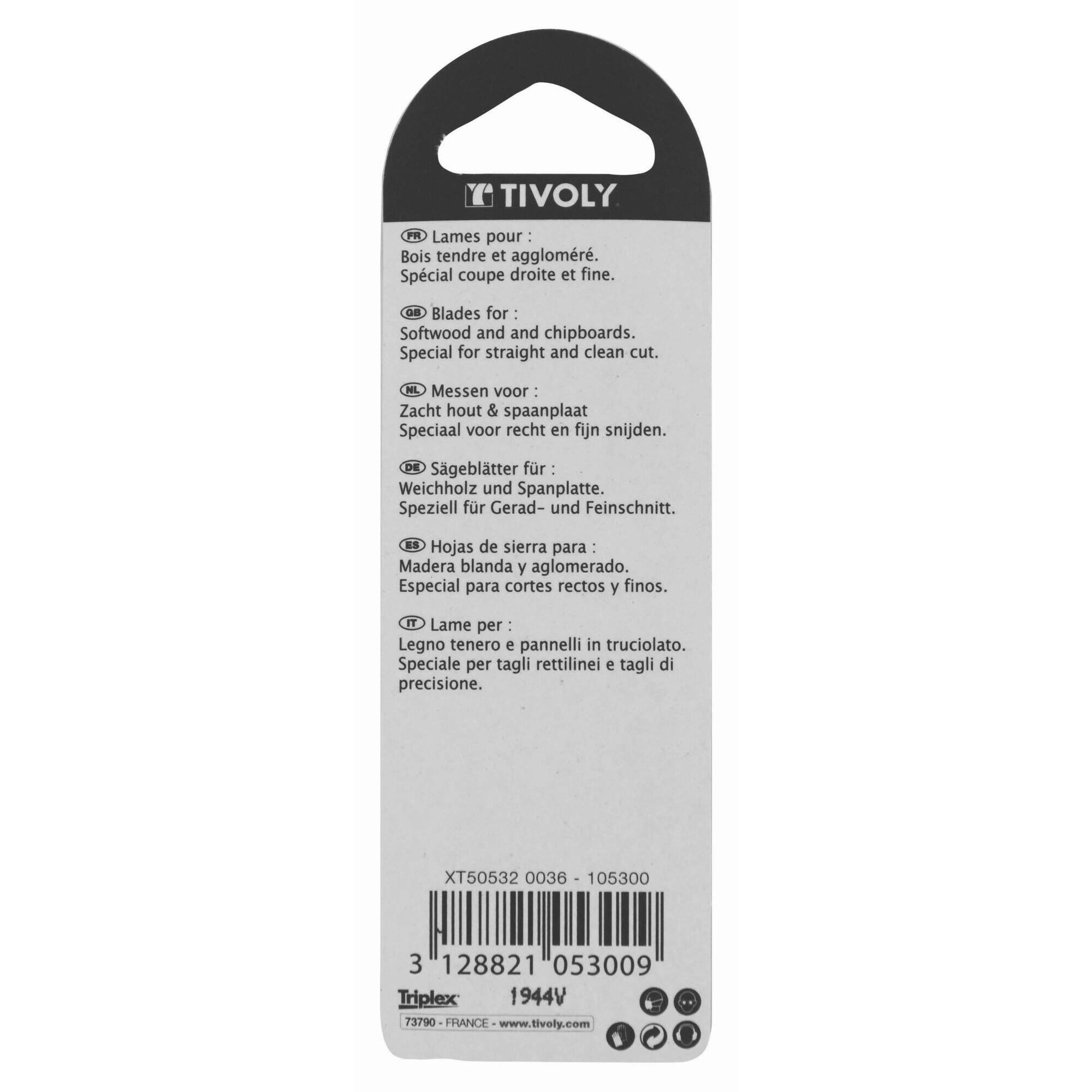 Hoja de sierra de calar -Para madera blanda y aglomerado -Enganche en U (Blíster) / L: 100 / H: 75 / Corte recto