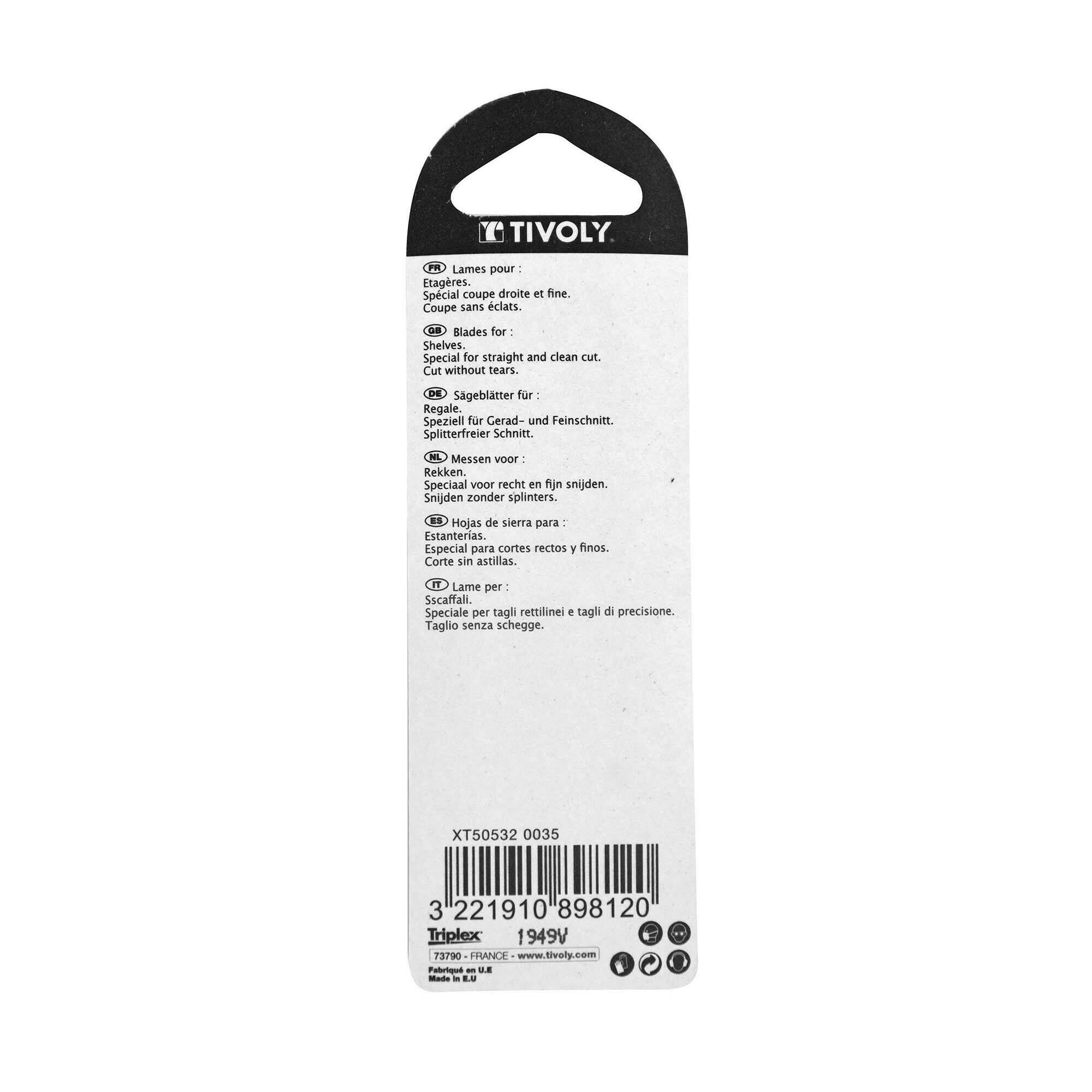 Hoja de sierra de calar -Para estanterías -Enganche en U (Blíster) / L: 100 / H: 75 / Corte recto