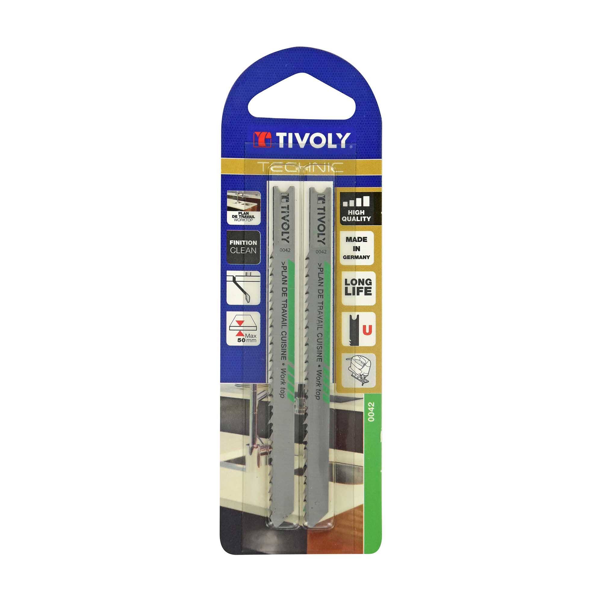 Hoja de sierra de calar -Para encimera -Enganche en U (Blíster) / L: 100 / H: 75 / Corte recto