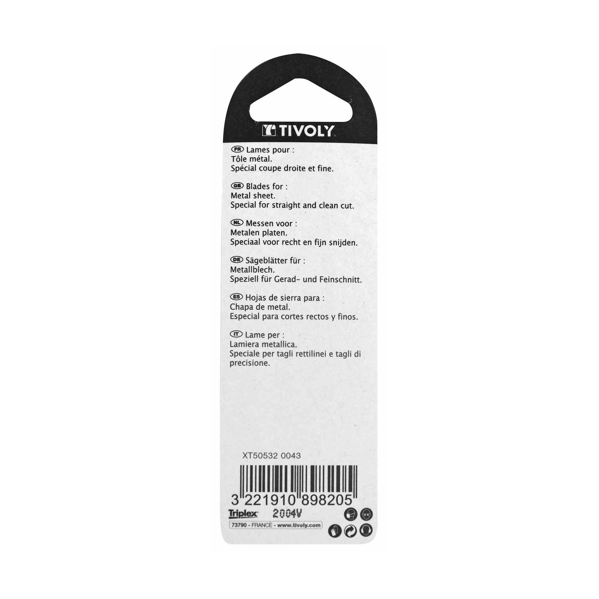 Hoja de sierra de calar -Para chapa metálica -Enganche en U (Blíster) / L: 75 / H: 50 / Corte recto