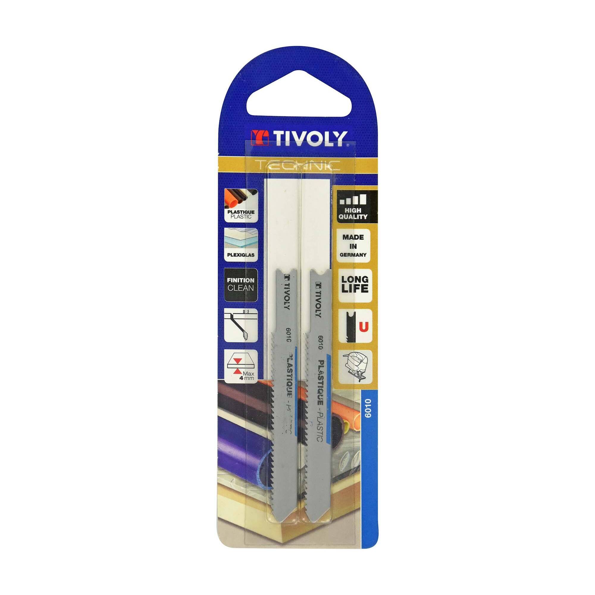 Hoja de sierra de calar -Para plástico, metacrilato y epoxi -Enganche en U (Blíster) / L: 75 / H: 50 / Corte recto