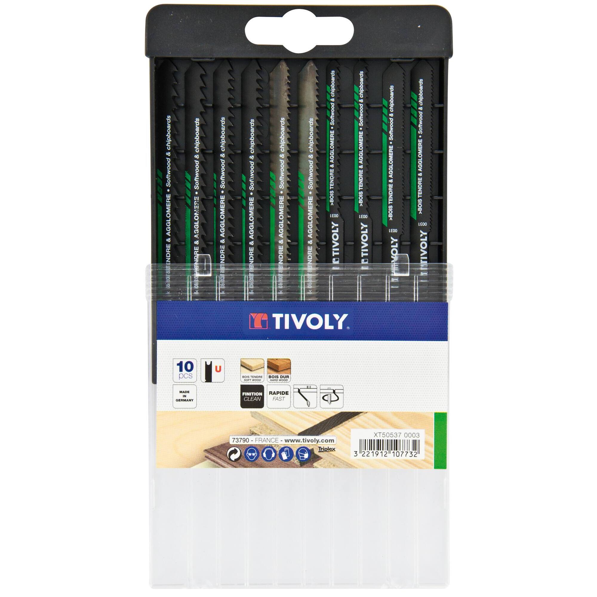 10 hojas de sierra de calar para madera blanda y dura -Enganche en U