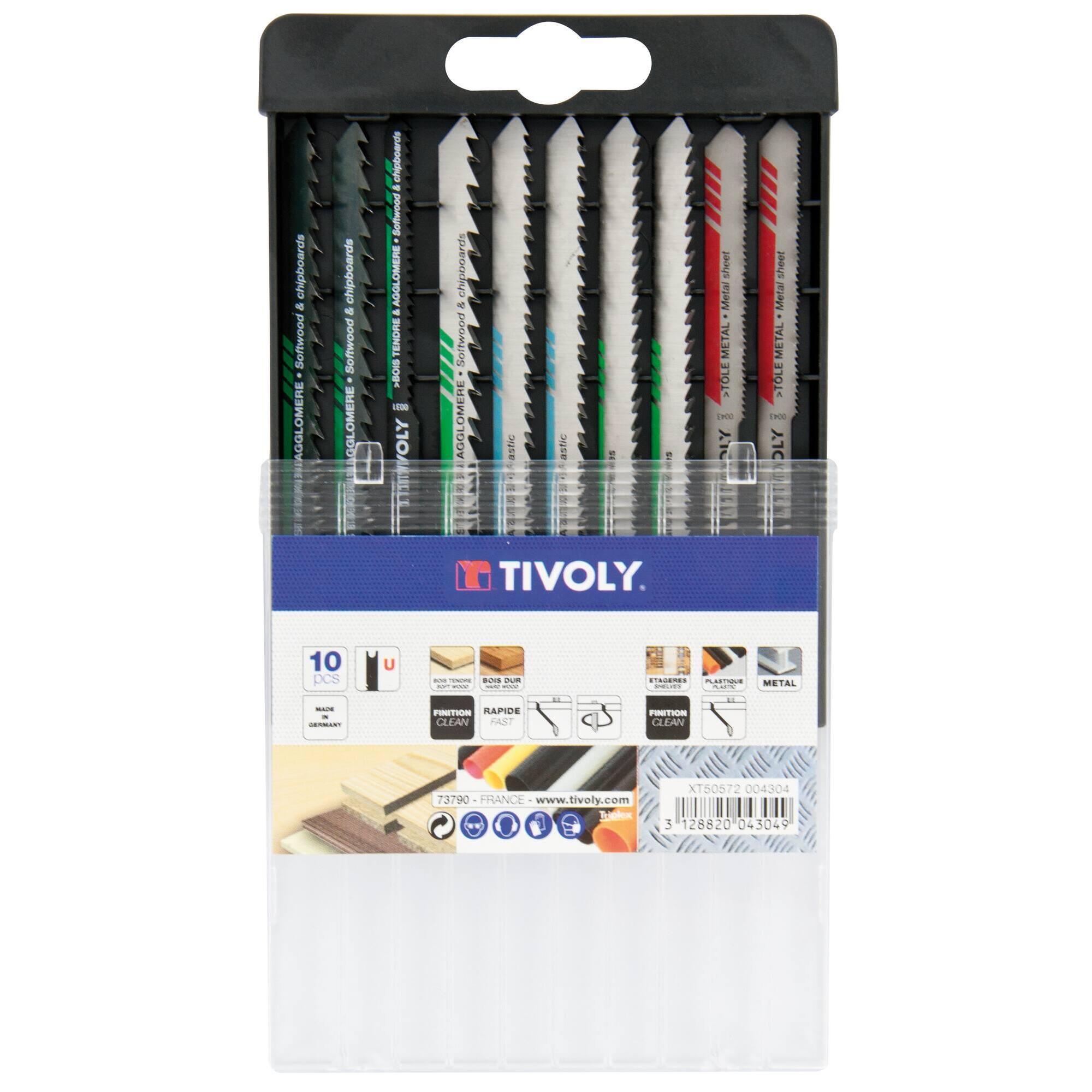 10 hojas de sierra de calar para madera, melamina, plástico y metales no ferrosos -Enganche en U