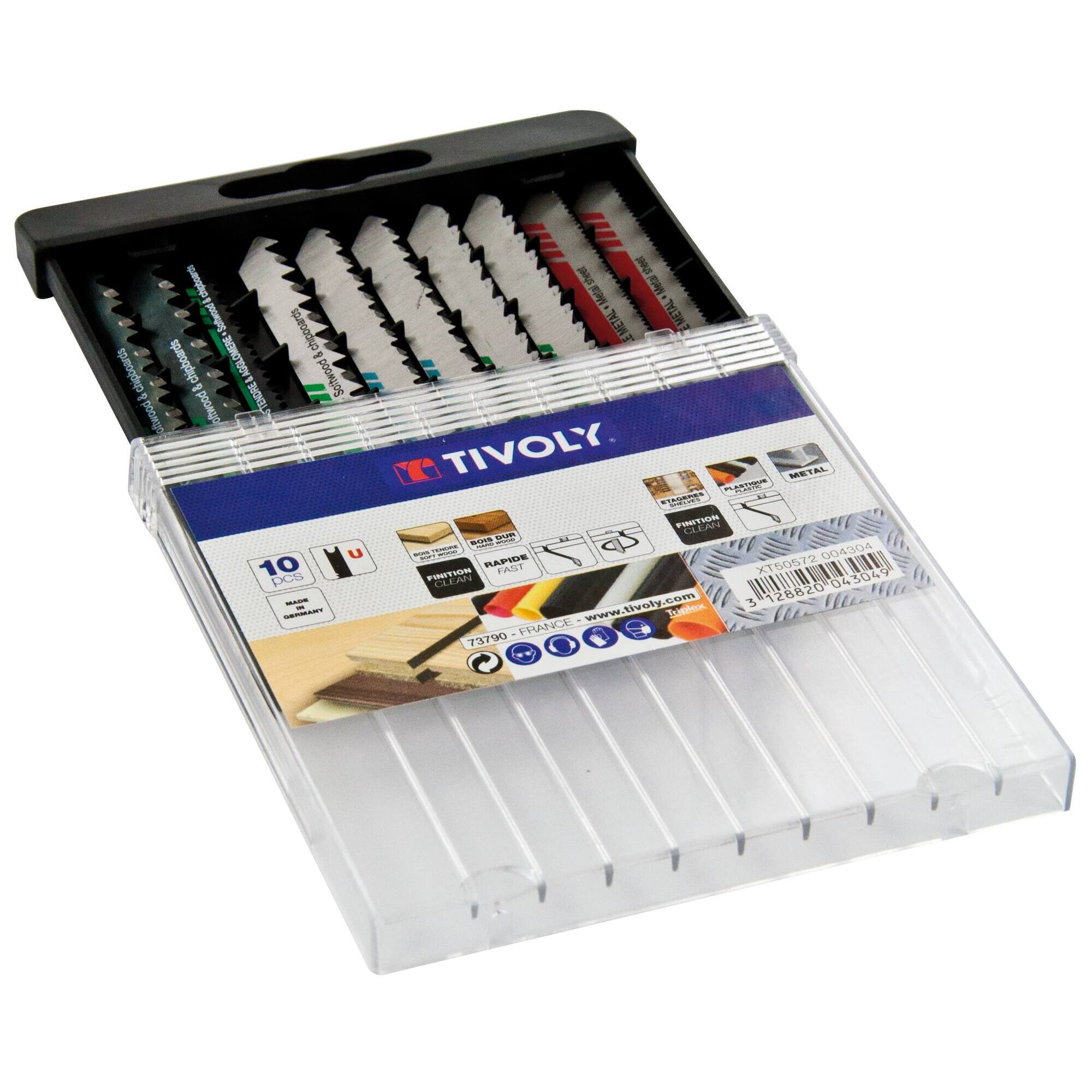 10 hojas de sierra de calar para madera, melamina, plástico y metales no ferrosos -Enganche en U