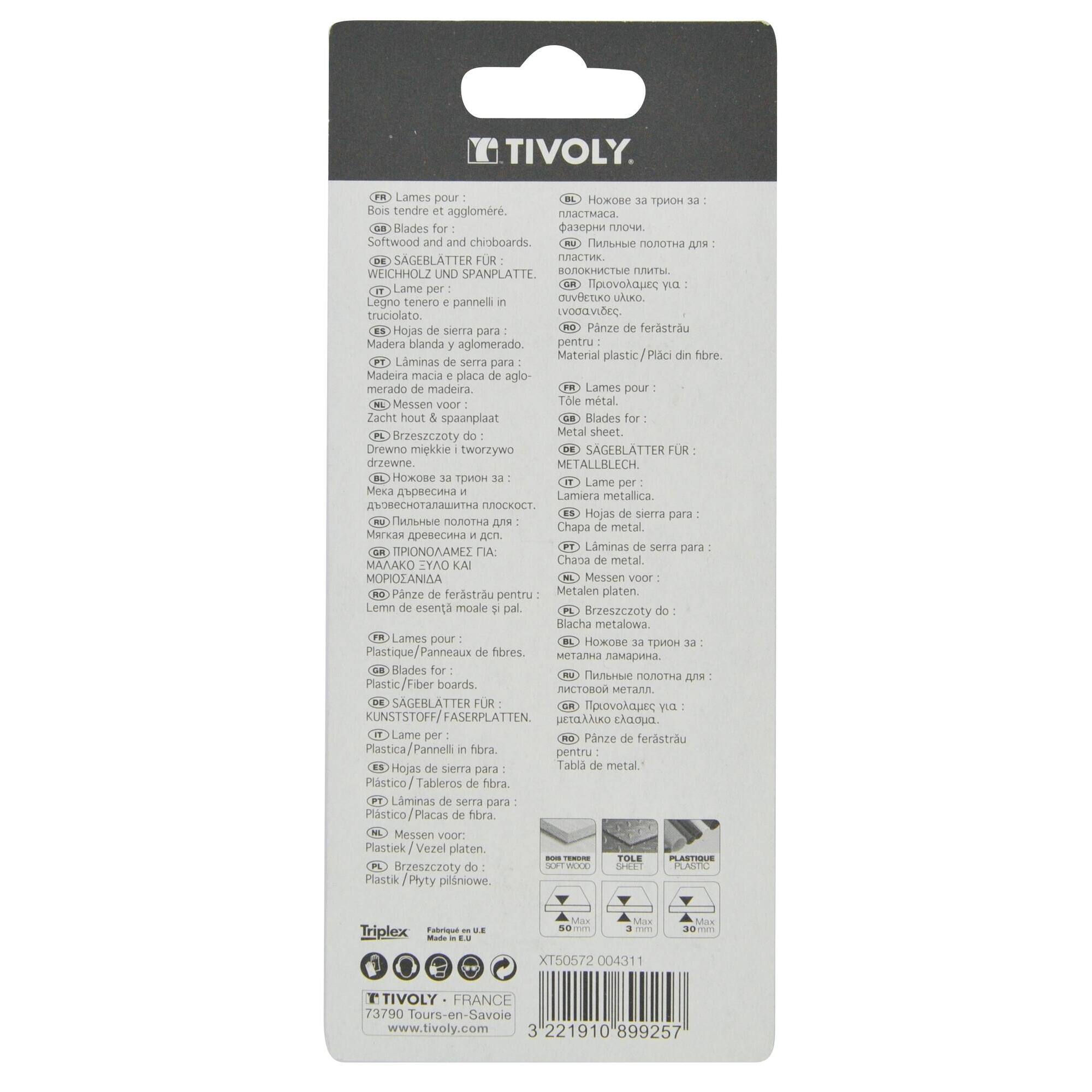 5 hojas MAKITA para madera, plástico y chapa