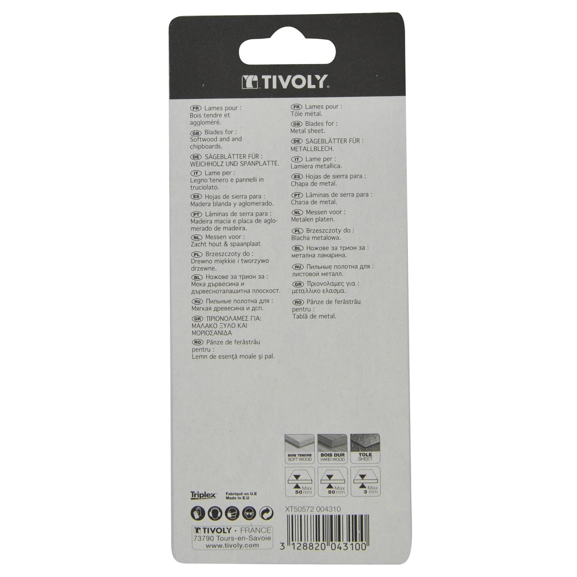 5 hojas con enganche PEUGEOT para madera y metales no ferrosos